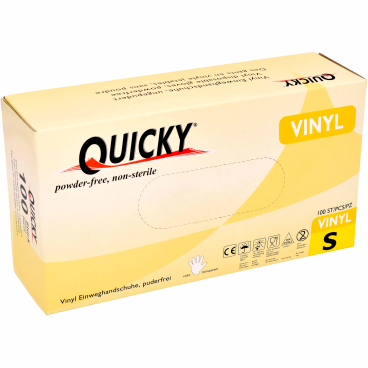 Quicky® Einweghandschuhe, Vinyl, puderfrei 1 Packung = 100 Stück, Größe S - Bild-Darstellung des Produktes 1