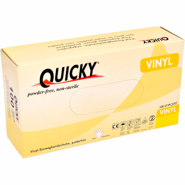 Quicky® Einweghandschuhe, Vinyl, puderfrei 1 Packung = 100 Stück, Größe XL - Bild-Darstellung des Produktes 1
