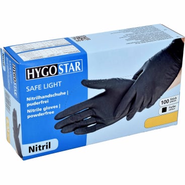 HYGOSTAR® Nitrilhandschuhe Safe Light, puderfrei, schwarz 1 Packung = 100 Stück, Größe XL - Bild-Darstellung des Produktes 1