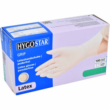 HYGOSTAR® Latexhandschuhe Grip, puderfrei, weiß 1 Packung = 100 Stück, Größe L - Bild-Darstellung des Produktes 1