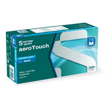 Semperguard® aeroTouch Einmalhandschuhe, puderfrei, blau 1 Packung = 300 Stück, Größe S (6-7) - Bild-Darstellung des Produktes 1