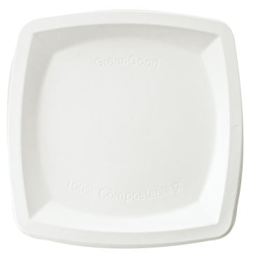 NATURESTAR Eleganza Bio Teller quadratisch 1 Packung = 50 Stück, 17 x 17 cm, weiß - Bild-Darstellung des Produktes 1