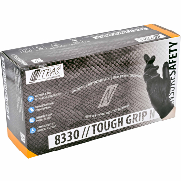 NITRAS TOUGH GRIP N Einmalhandschuhe, schwarz 1 Packung = 50 Stück, Größe L - Bild-Darstellung des Produktes 1
