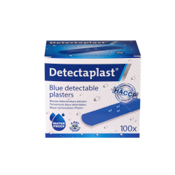 OMC nv Detectaplast Universal X-Ray Pflaster, detektierbar, Visuell, metall- und röntgendetektierbare Wundpflaster nach HACCP-Standard, Maße 25 x 72 mm, 100 Stück 8560