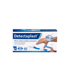 OMC nv Detectaplast Universal X-Ray Pflaster, detektierbar, Visuell, metall- und röntgendetektierbare Wundpflaster nach HACCP-Standard, Maße 180 x 20 mm, 100 Stück 8562