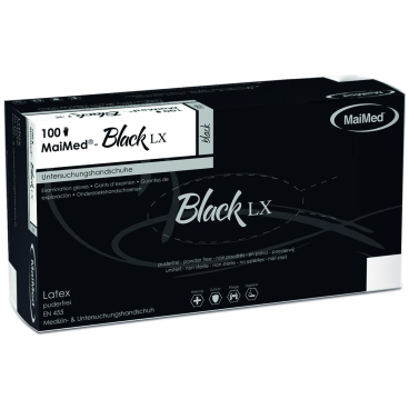 MaiMed® - Black LX Einmalhandschuhe Latex 1 Box = 100 Stück, Größe S - Bild-Darstellung des Produktes 1