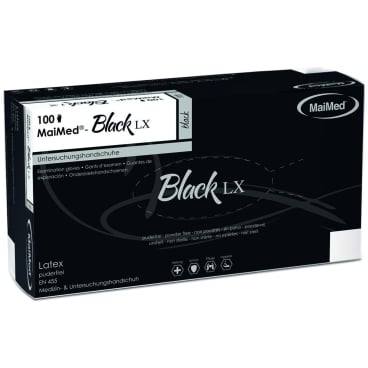 MaiMed® - Black LX Einmalhandschuhe Latex 1 Box = 100 Stück, Größe XL - Bild-Darstellung des Produktes 1