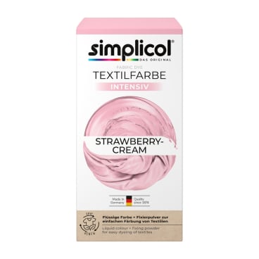simplicol Textilfarbe intensiv 150 ml Textilfarbe + 400 g Fixierer, Farbe: Strawberry-Cream - Bild-Darstellung des Produktes 1