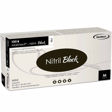 MaiMed® Nitril Black Einmalhandschuhe, Nitril 1 Box = 100 Stück, Größe M - Bild-Darstellung des Produktes 1
