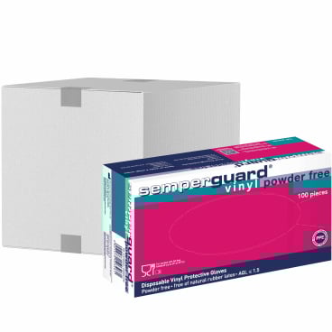 Semperguard® Einmalhandschuhe, Vinyl, puderfrei 1 Karton = 10 Packungen = 900 Stück, Größe XL - Bild-Darstellung des Produktes 1