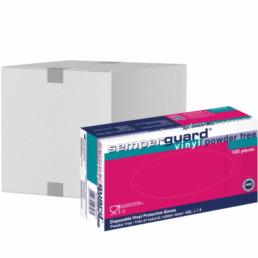 Semperguard® Einmalhandschuhe, Vinyl, puderfrei 1 Karton = 10 Packungen = 1000 Stück, Größe S - Bild-Darstellung des Produktes 1
