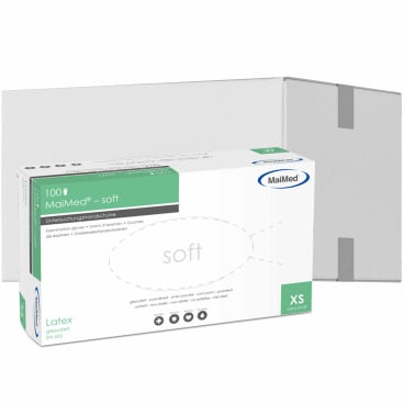 MaiMed® soft Einmalhandschuhe, Latex 1 Karton = 10 Packungen = 1.000 Stück, Größe XS - Bild-Darstellung des Produktes 1