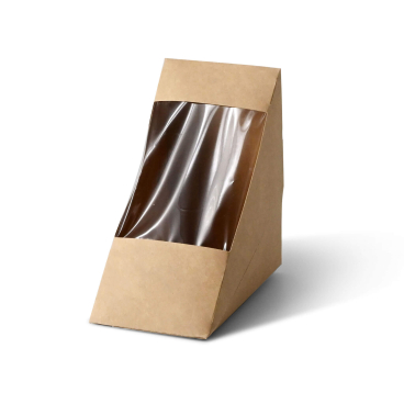 Greenbox Sandwichboxen mit PLA Fenster, braun 1 Packung = 25 Stück - Bild-Darstellung des Produktes 1