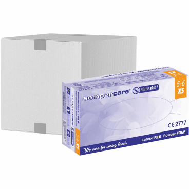 Sempercare® Einmalhandschuhe Nitrile Skin2 1 Karton = 10 Packungen = 2000 Stück, Größe XS - Bild-Darstellung des Produktes 1