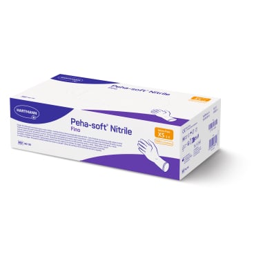 Peha-soft® nitrile fino powderfree Untersuchungshandschuhe 1 Packung = 150 Stück, Größe XS, extra klein - Bild-Darstellung des Produktes 1