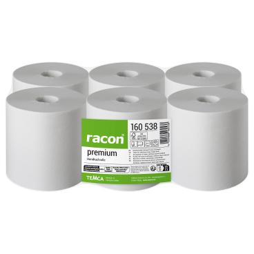 racon® premium Handtuchrolle, 20 x 36 cm, 2-lagig, weiß 1 Paket = 6 Rollen x 450 Blatt - Bild-Darstellung des Produktes 1