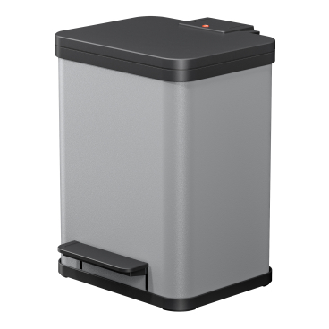 Hailo Öko Duo Plus M Mülltrenner, matt, 2 x 9 Liter Farbe: hellgrau - Bild-Darstellung des Produktes 1