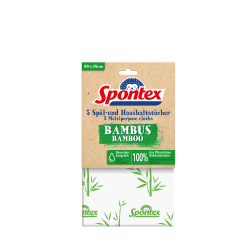 Mapa GmbH Spontex Spül-/ Haushaltstücher, Bambustücher, 5er-Pack, Ideal zum Abstauben, Aufwischen und Abwischen von Flüssigkeiten geeignet, 1 Packung = 5 Tücher, Maße: 35 x 30 cm 19900210