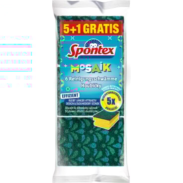 Spontex Mosaik Topfreiniger, PU-Reinigungsschwamm 1 Packung = 5 Schwämme + 1 Gratis - Bild-Darstellung des Produktes 1