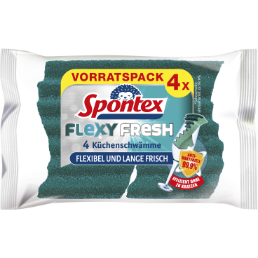 Spontex Flexy Fresh PU-Reinigungsschwamm, kratzfrei, 4er-Pack 1 Packung = 4 Schwämme - Bild-Darstellung des Produktes 1