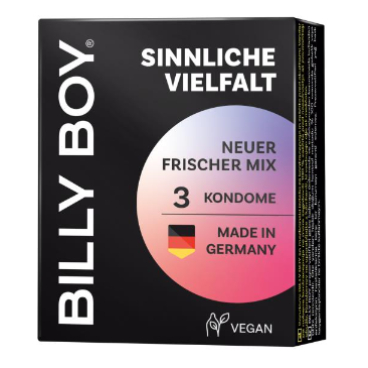 BILLY BOY Sinnliche Vielfalt Kondome, BREITER, 56 mm 1 Packung = 3 Stück - Bild-Darstellung des Produktes 1
