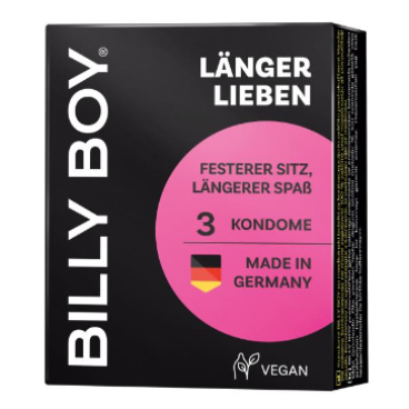 BILLY BOY Länger Lieben Kondome, ORIGINAL, 52 mm 1 Packung = 3 Stück - Bild-Darstellung des Produktes 1
