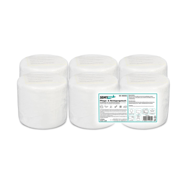 SemyCare Reinigungstücher, 24 x 23 cm, weiß, 1-lagig 1 Packung = 6 Rollen à 100 Blatt - Bild-Darstellung des Produktes 1