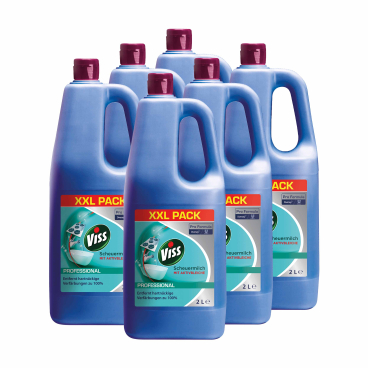 Viss Professional Scheuermilch Reiniger, XXL 1 Karton = 6 x 2 Liter - Flasche, Aktiv Clor - Bild-Darstellung des Produktes 1