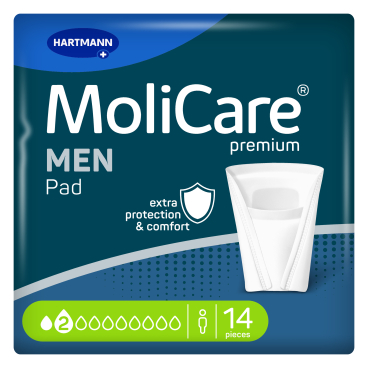 MoliCare® premium MEN Pad Inkontinenzeinlage 2 Tropfen, 1 Packung = 14 Einlagen - Bild-Darstellung des Produktes 1