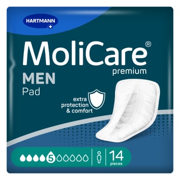 MoliCare® premium MEN Pad Inkontinenzeinlage 5 Tropfen, 1 Packung = 14 Einlagen - Bild-Darstellung des Produktes 1