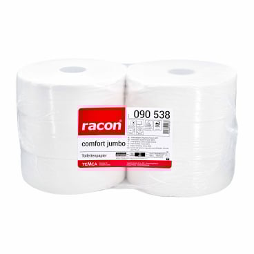 racon® comfort jumbo Toilettenpapier, 2-lagig, weiß, 380 m 1 Paket = 6 Rollen à 380 Meter - Bild-Darstellung des Produktes 1