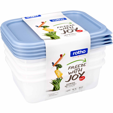 Rotho DOMINO Gefrierdosen, blau 1 Set = 4 x 0,5 Liter - Bild-Darstellung des Produktes 1