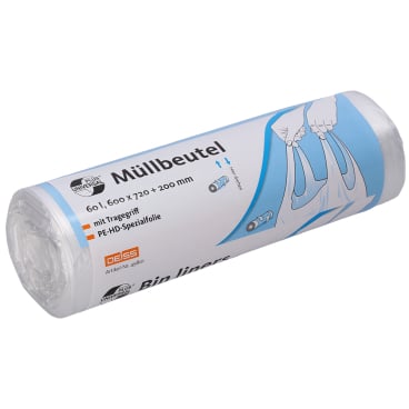 DEISS UNIVERSAL PLUS Müllbeutel mit Tragegriff, HDPE, 60 Liter 1 Rolle = 20 Beutel - Bild-Darstellung des Produktes 1