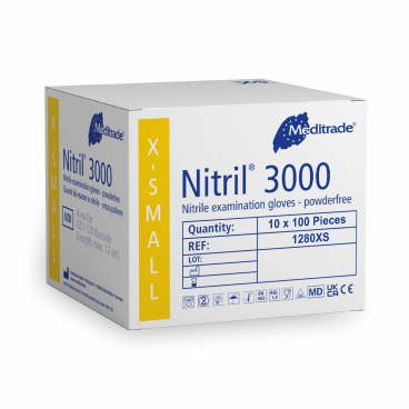 Meditrade Nitril® 3000 Untersuchungshandschuh 1 Karton = 10 x 100 = 1000 Stück, Größe XS - Bild-Darstellung des Produktes 1