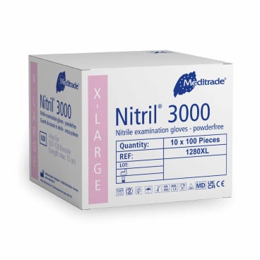 Meditrade Nitril® 3000 Untersuchungshandschuh 1 Karton = 10 x 100 = 1000 Stück, Größe XL - Bild-Darstellung des Produktes 1