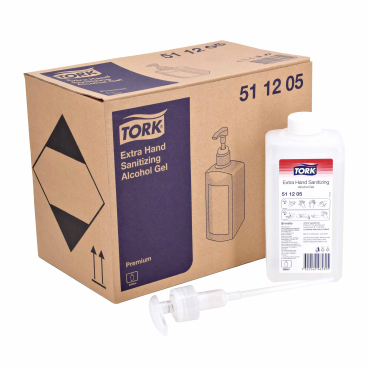 Tork Extra Händedesinfektionsgel Alkohol 1 Karton = 8 Pumpflaschen à 500 ml - Bild-Darstellung des Produktes 1
