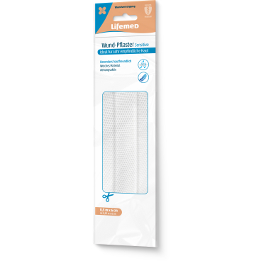 Lifemed® Wundpflaster Sensitive, weiß Maße: 0,5 m x 6 cm - Bild-Darstellung des Produktes 1