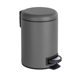 Wenko-Wenselaar GmbH & Co. KG WENKO Kosmetikeimer Leman, 3 Liter, Hochwertiger Mülleimer mit Tretfunktion, Farbe: Grau 22148100