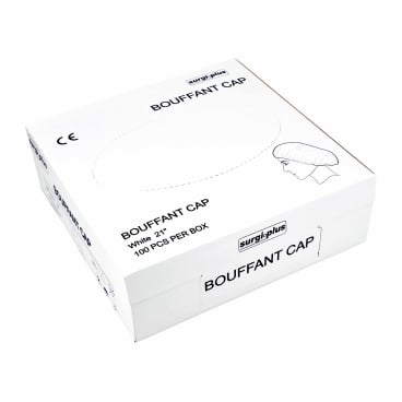 Bouffant Baretthaube, weiß 1 Packung = 100 Stück - Bild-Darstellung des Produktes 1