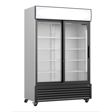 SARO Kühlschrank mit Glasschiebetüren + Werbetafel, GTK 700 SD Maße (L x B X H): 610 x 1120 x 1973 mm - Bild-Darstellung des Produktes 1