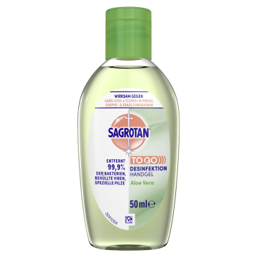SAGROTAN Desinfektionsgel 50 ml - Flasche, Aloe Vera - Bild-Darstellung des Produktes 1