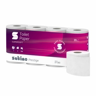 Satino Prestige, Toilettenpapier 3-lagig, MT1, mit Präge-Motiv 1 Packung = 8 Rollen à 150 Blatt - Bild-Darstellung des Produktes 1