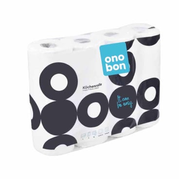 onobon Küchenrolle, 3-lagig, weiß 1 Packung = 4 Rollen à 51 Blatt - Bild-Darstellung des Produktes 1
