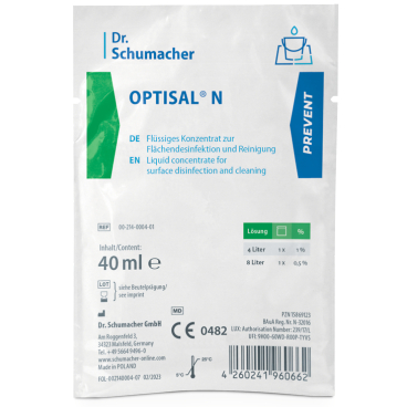 Dr. Schumacher OPTISAL N Desinfektionsreiniger 1 Karton = 200 Beutel à 40 ml - Bild-Darstellung des Produktes 1