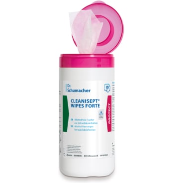 Dr. Schumacher CLEANISEPT® WIPES forte Desinfektionstücher 1 Spenderdose = 100 Tücher - Bild-Darstellung des Produktes 1