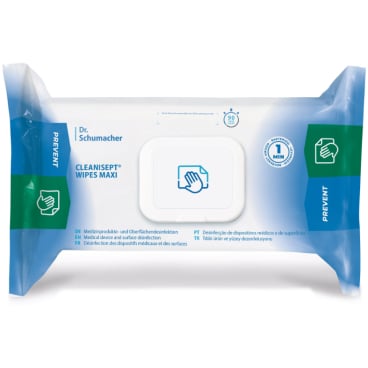 Dr. Schumacher CLEANISEPT WIPES maxi Desinfektionstücher 1 Flowpack = 100 Tücher, Format : 20 x 22 cm - Bild-Darstellung des Produktes 1