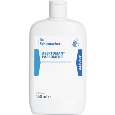 Dr. Schumacher ASEPTOMAN® Händedesinfektion parfümfrei 150 ml - Kittelflasche - Bild-Darstellung des Produktes 1