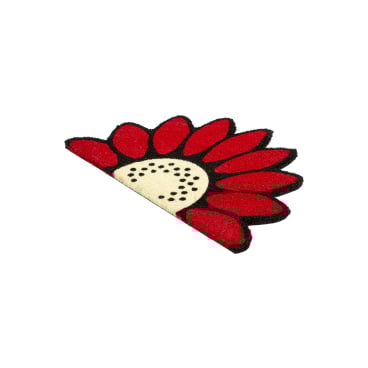 ASTRA Coco Style Kokosmatte, antibakteriell, ca. 40 × 60 cm Motiv/Form: Blume, rot - Bild-Darstellung des Produktes 1