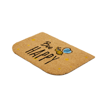 ASTRA Coco Style Kokosmatte, antibakteriell, ca. 40 × 60 cm Motiv/Form: Bee Happy - Bild-Darstellung des Produktes 1