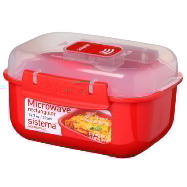 Sistema Mikrowellenbehälter mit Dampfventil, rechteckig, rot Fassungsvermögen: 525 ml - Bild-Darstellung des Produktes 1